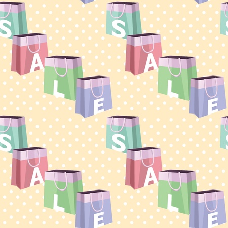 Sale discount colorful seamless pattern on a dotted backgroundのイラスト素材