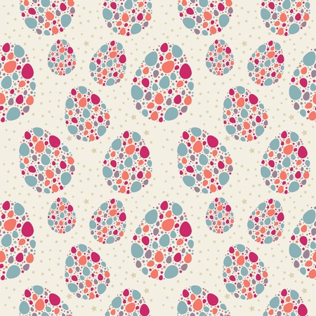 Stylized easter eggs silhouettes seamless textureのイラスト素材