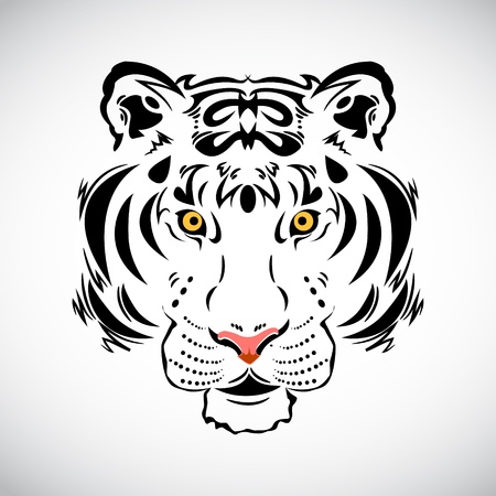 Tiger tattoo stylish ornate illustrationのイラスト素材