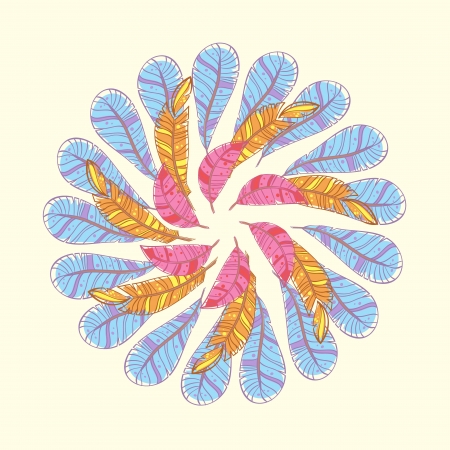 Feather circle infinite cardのイラスト素材