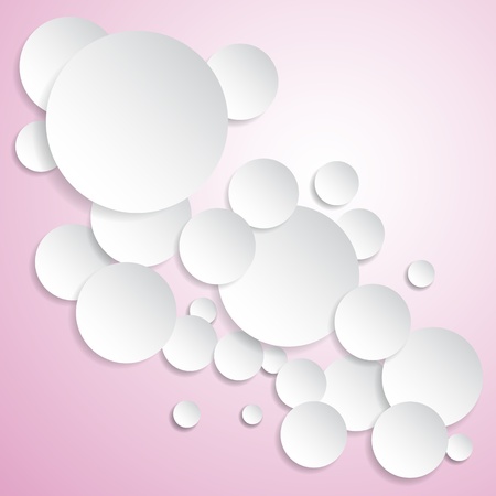 Realistic paper circles stickers with drop shadowsのイラスト素材