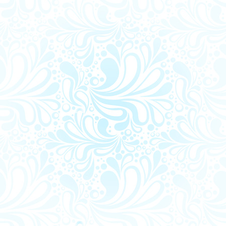 Repeating winter frost seamless pattern with cold blue swirls and curvesのイラスト素材