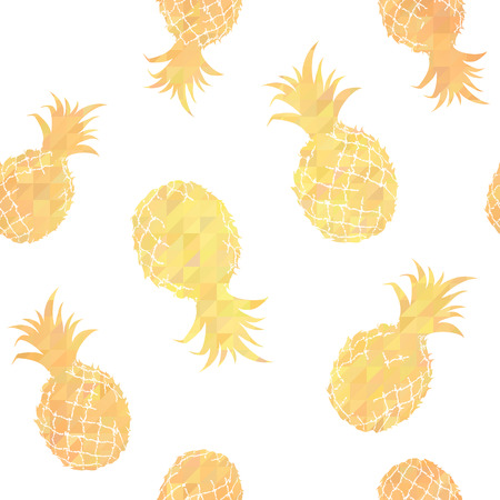 Stylish geometric seamless pattern with pineapplesのイラスト素材