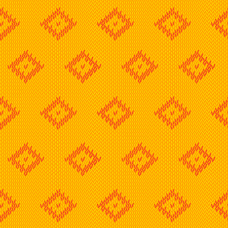 Winter knitted cards and templates with traditional wool ornamental patternsのイラスト素材