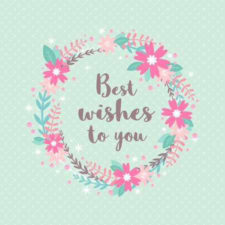 Elegant floral wreath card for wedding invitation, save the date postcards, congratulation and celebration banners and templatesのイラスト素材