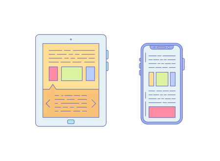 Tablet Smartphone Lined Icon for Business Workのイラスト素材