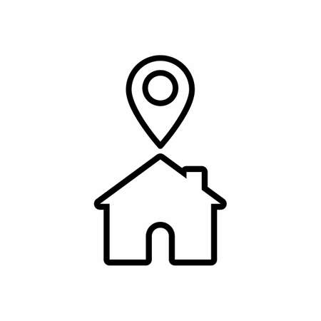 Simple Location Gps on Home Vector Icon Designのイラスト素材