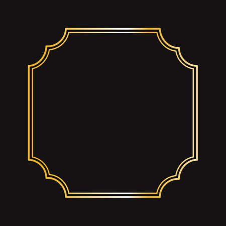 Luxury Gold Vintage Frame Blank Template Vector Illustrationのイラスト素材