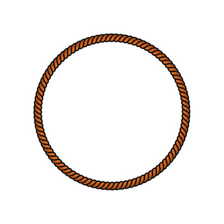 Circle Rope Editable Color Vector, Vintage, Cowboy, Westernのイラスト素材