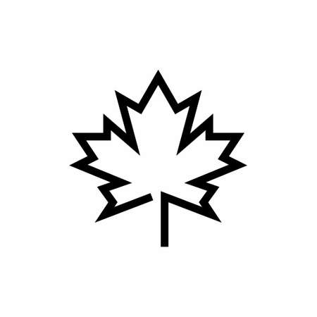 Simple And Clean Maple Autumn Leaves Outline Vector Iconのイラスト素材