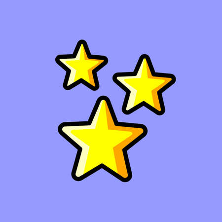 Cute Colorful Flat Star Shape Sticker Vector Illustrationのイラスト素材