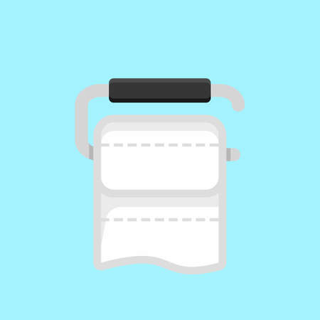 Simple Toilet Paper Roll Flat Design Vector Illustrationのイラスト素材