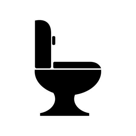 Toilet Seat Icon Silhouette Vector Illustrationのイラスト素材