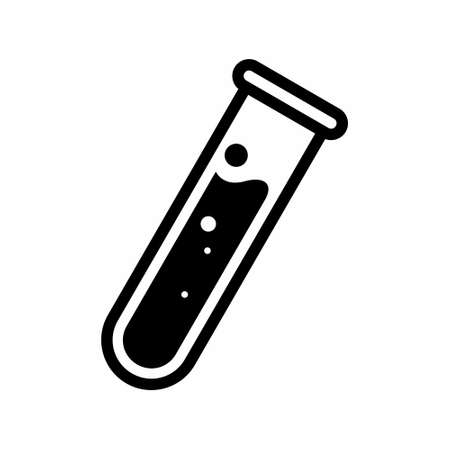 Simple And Clean Chemical Test Tube Vector Icon Illustration On White Backgroundのイラスト素材