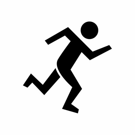 Simple And Clean Running, Late Vector Icon Illustration On White Backgroundのイラスト素材