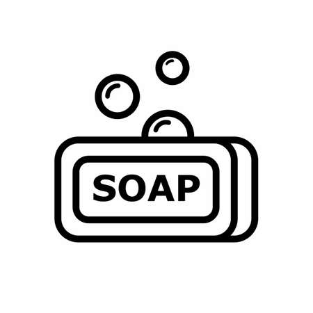 Soap Bar And Buble Icon Vector Illustrationのイラスト素材