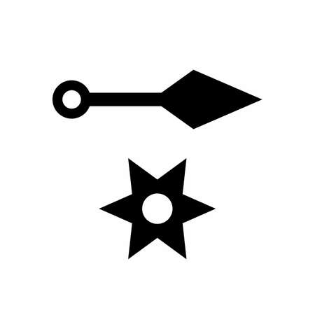 Kunai And Shuriken Icon Vector Illustrationのイラスト素材