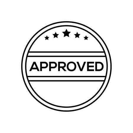 Simple And Clean Thin Approved Circle Stamp Vector Illustration On White Backgroundのイラスト素材