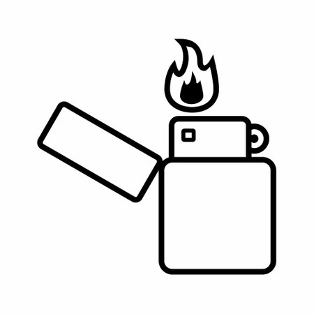 Simple And Clean Lighter Outline Icon Vector Illustrationのイラスト素材