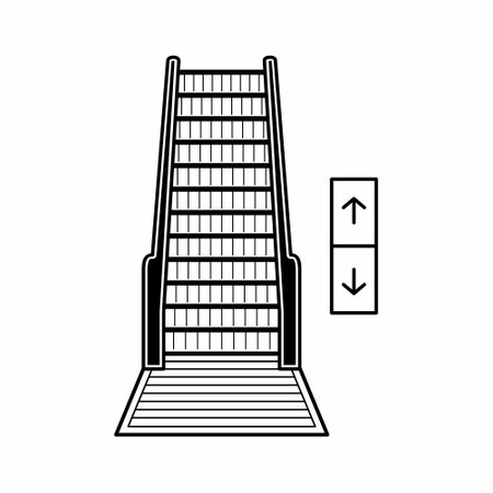 Simple And Clean Escalator Icon Vector Illustrationのイラスト素材