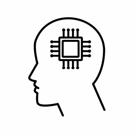 Artificial Intelligence Head Icon Vector Illustrationのイラスト素材