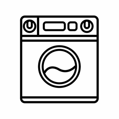 Simple Washing Machine Icon Outline Vector Illustrationのイラスト素材