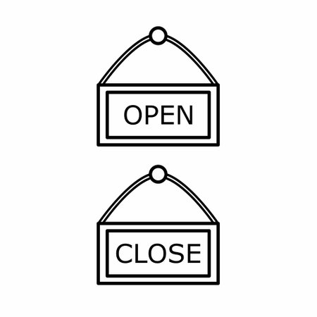 Simple And Clean Open And Close Tag Icon Outline Vector Illustrationのイラスト素材