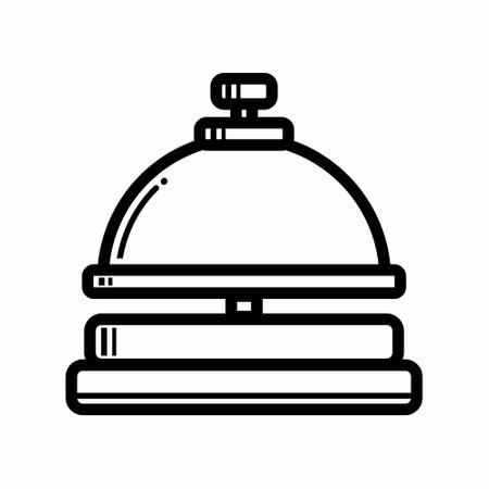 Simple And Clean Hotel Bell Icon Outline Vector Illustrationのイラスト素材