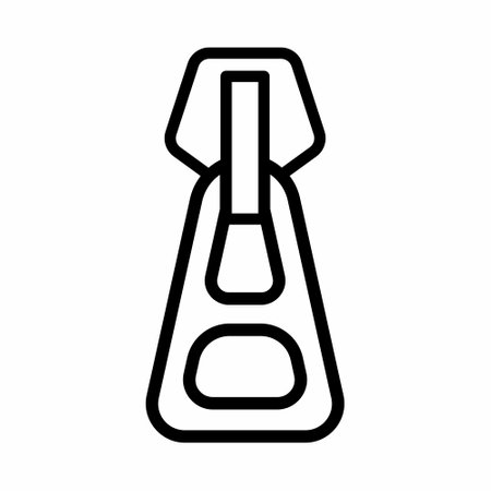 Simple And Clean Zipper Icon Outline Vector Illustrationのイラスト素材