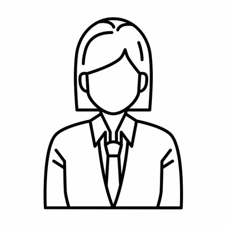 Business Woman Avatar Icon Outline Vector Illustrationのイラスト素材