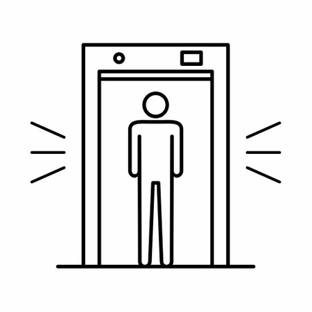 Airport Metal Detector Icon Outline Vector Illustrationのイラスト素材