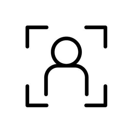 Capture Scan User Profile Outline Icon Vector Illustrationのイラスト素材