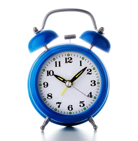 Old blue alarm clock の写真素材