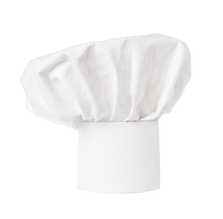 White cooks cap, chef hat isolated on white background の写真素材