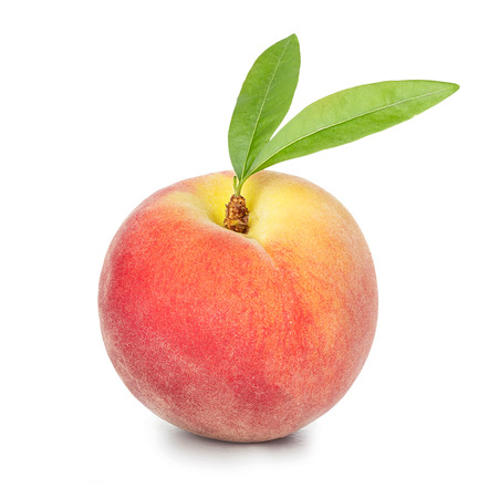 Peach isolated on white backgroundの写真素材