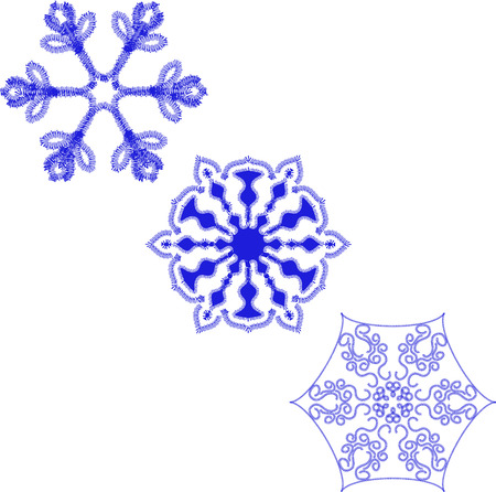 Set of snowflakes for Christmas and NY decorationsのイラスト素材