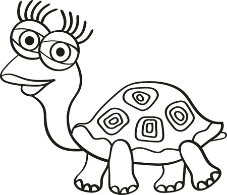 cute turtle, background vector illustrationのイラスト素材