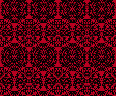 Stencil seamless pattern, round decor element, abstract ornamentのイラスト素材