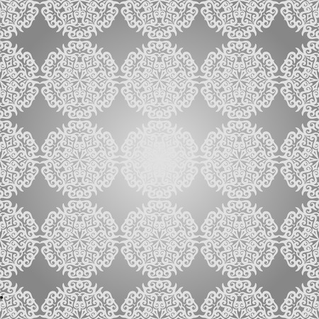Stencil seamless pattern, round decor element, abstract ornamentのイラスト素材