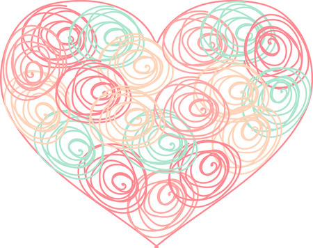Vector heart, circlesのイラスト素材
