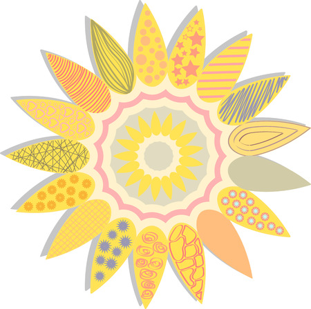 Sun with illustrated raysのイラスト素材