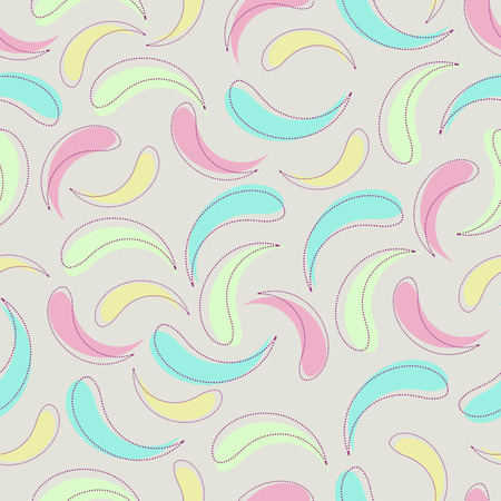 Colorful seamless pattern; background with pastel abstract feathersのイラスト素材