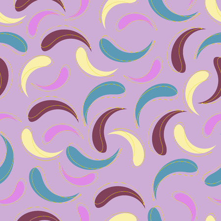 Colorful seamless pattern; background with purple abstract feathersのイラスト素材