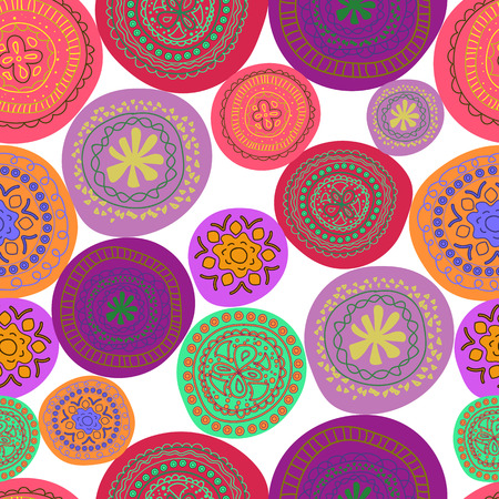 Vector seamless floral pattern, floral bright colorful backgroundのイラスト素材