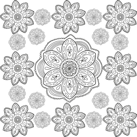 Vector seamless floral pattern, floral backgroundのイラスト素材
