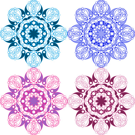 Stencil pattern, cut out, round decor element, abstract ornamentのイラスト素材