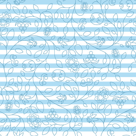 Floral pattern with stripe backgroundのイラスト素材