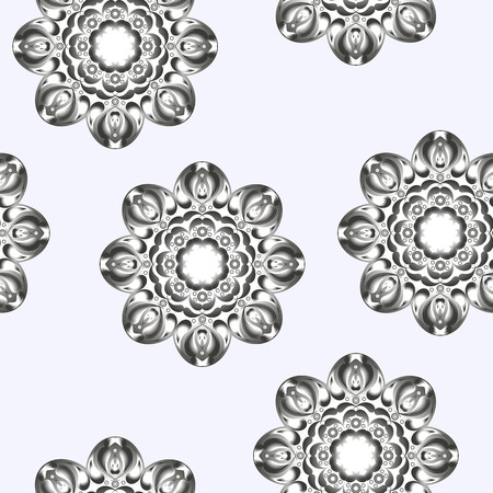 Vector seamless pattern with snowflakes. Vector illustration Christmas and New Year seamless snowflakes pattern. Winter endless backgroundのイラスト素材