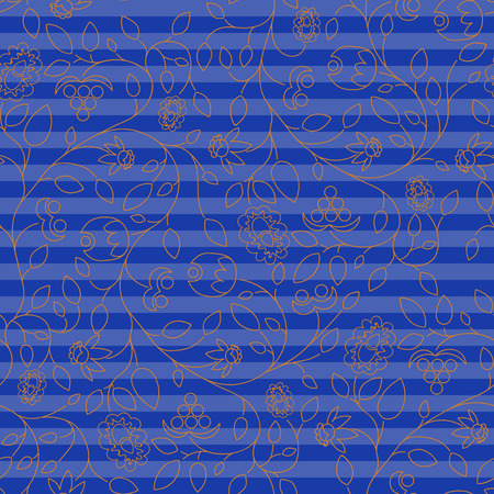 Floral pattern with stripe backgroundのイラスト素材