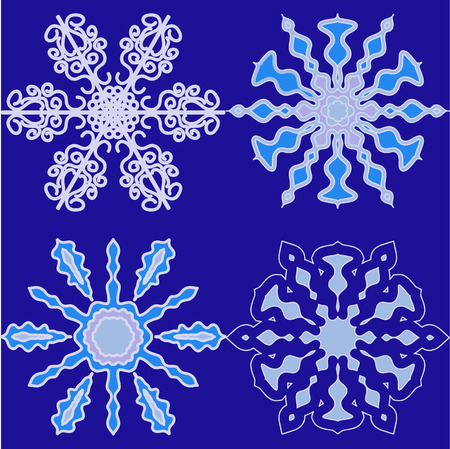 Set of snowflakes for Christmas and NY decorationsのイラスト素材